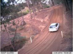 Camera monitoring a private road.